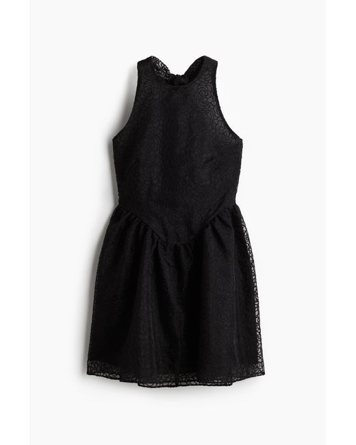 H&M Black Besticktes Neckholderkleid