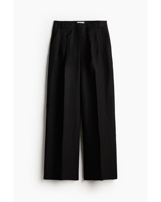 H&M Black Elegante Hose aus Leinenmix