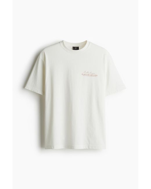 H&M T-shirt Met Print in het White voor heren