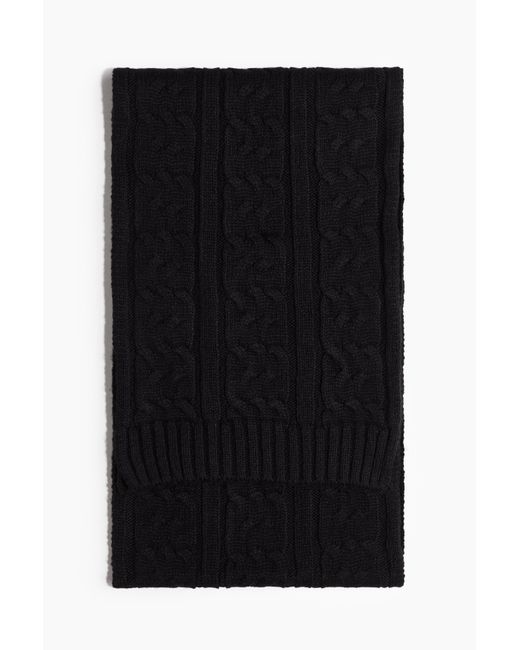 H&M Schal mit Zopfmuster in Black für Herren