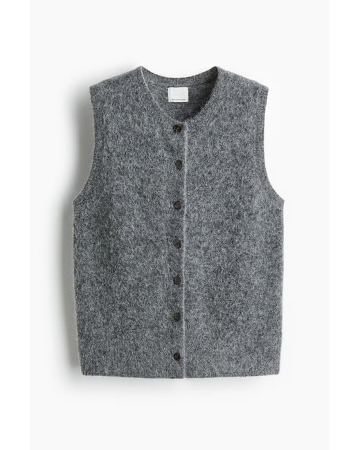 Gilet Sans Manches En Alpaga Mélangé H&M en coloris Gray