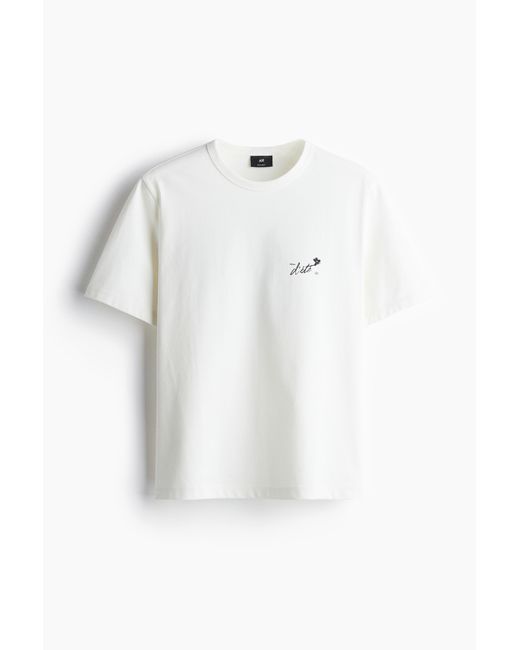 H&M COOLMAX® T-Shirt in Regular Fit in White für Herren