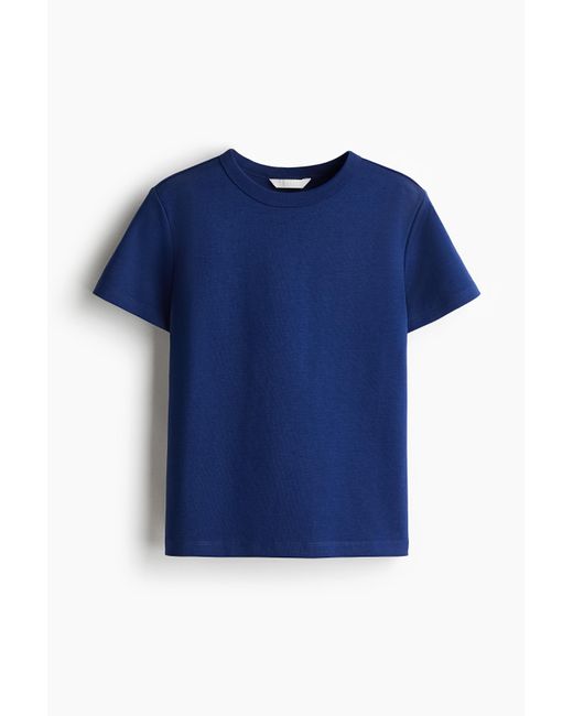 H&M Blue T-Shirt aus Baumwolle
