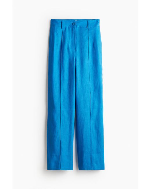 Pantalon de tailleur en lin H&M en coloris Blue