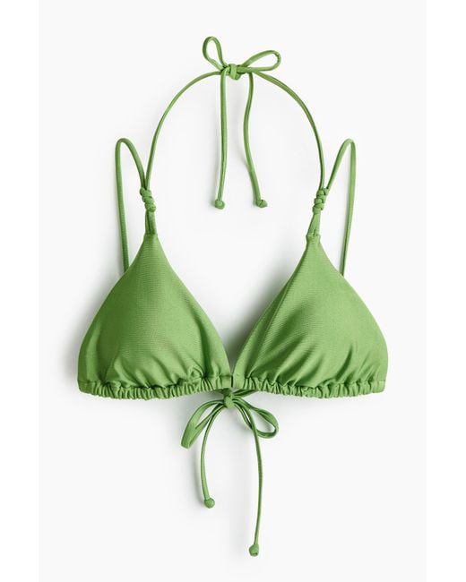 H&M Padded Triangelbikinitop in het Green
