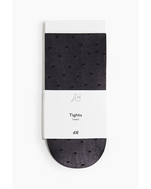 H&M Black Gepunktete Strumpfhose