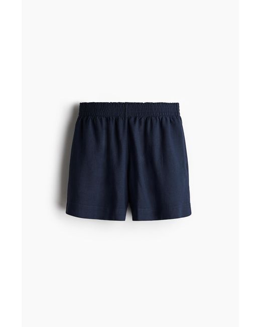 H&M Blue Shorts aus Leinenmix