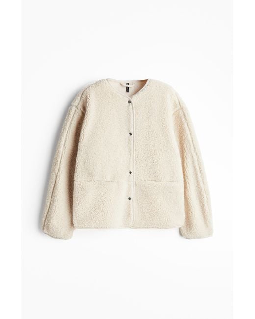 H&M Natural Jacke aus Teddyfleece