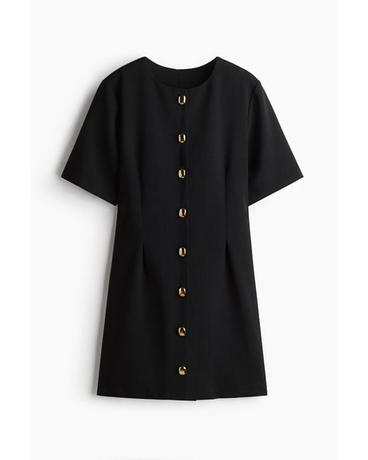 H&M Black Durchgeknöpftes Kleid