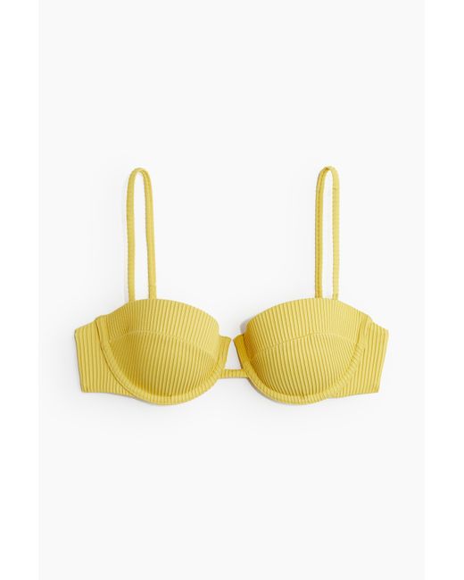 H&M Padded Balconettebikinitop in het Yellow