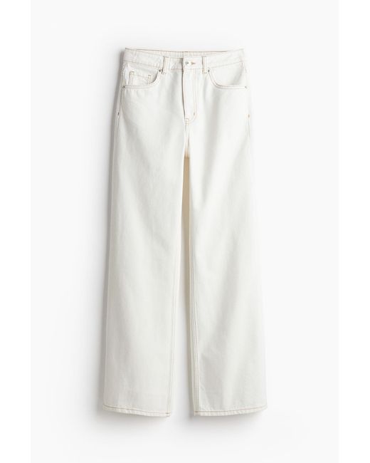 Wide High Jeans H&M en coloris White