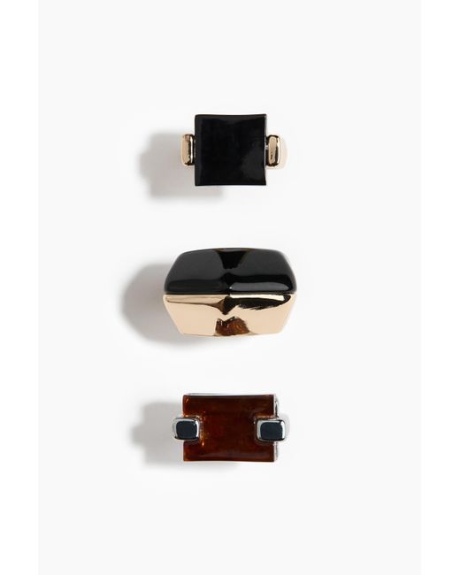 H&M White 3er-Pack Statement-Ringe