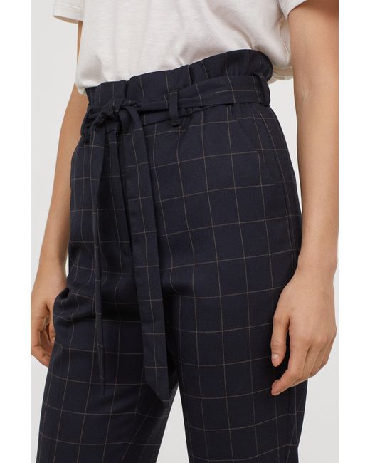 H\u0026M Synthetic Paper-bag Pants in Dark 