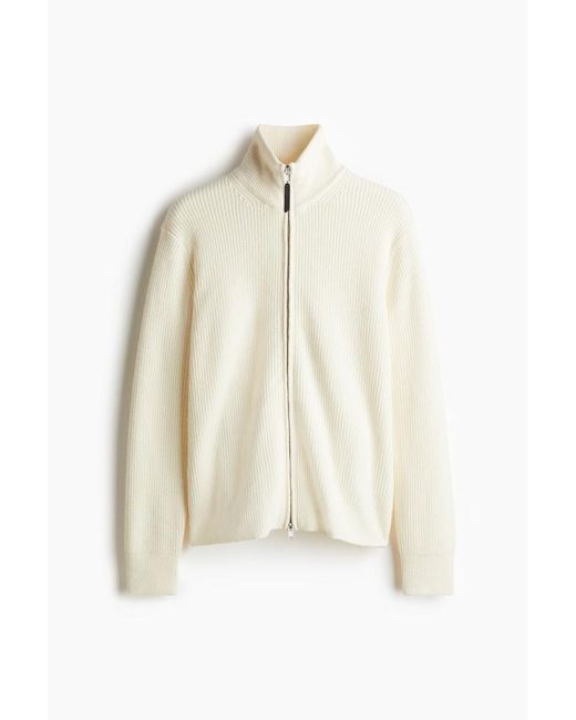 Gilet Regular Fit En Maille Côtelée H&M pour homme en coloris White