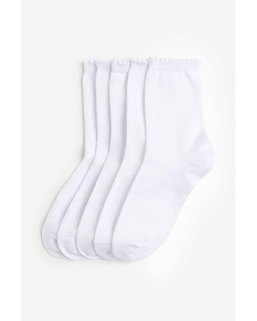 H&M White 5er-Pack Socken