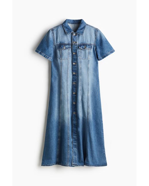 Robe En Denim Feather Soft Avec Jupe Évasée H&M en coloris Blue