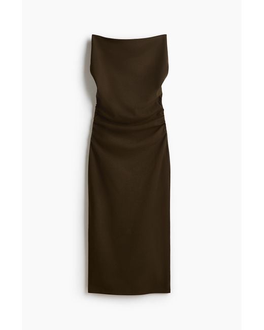 H&M Gedrapeerde Halterjurk in het Green