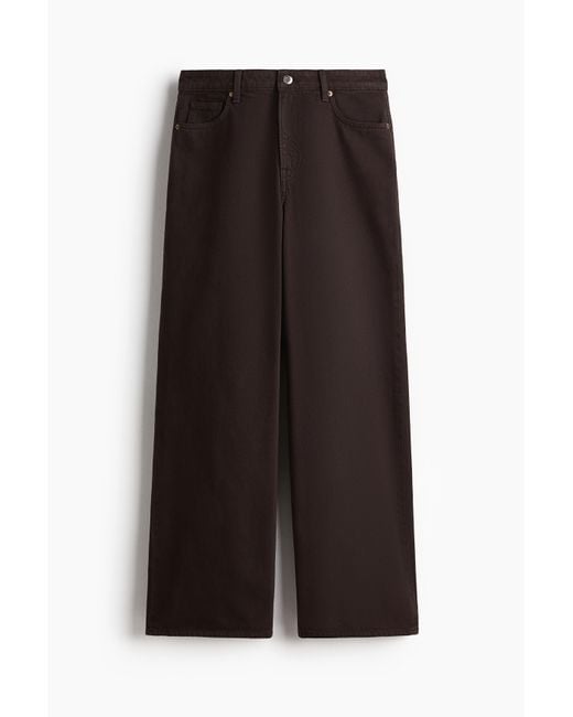 H&M Brown Wide Regular Jeans
