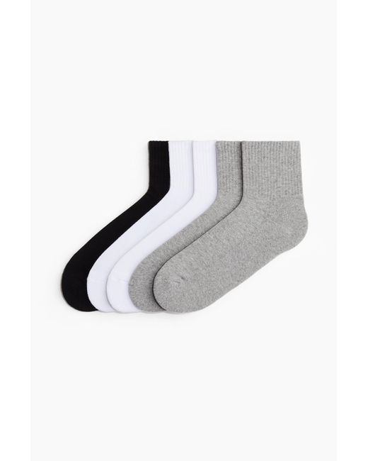 Lot de 5 paires de chaussettes H&M pour homme en coloris Gray