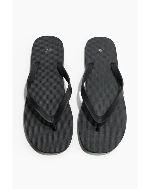 H&M Zehensandalen aus Gummi in Black für Herren