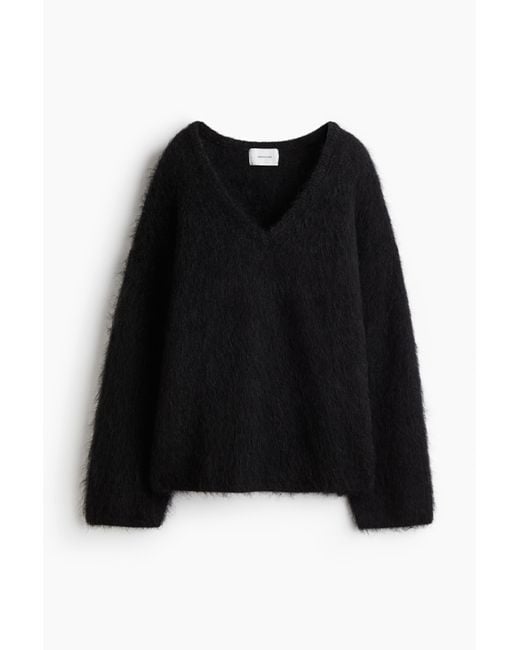 Pull Oversize En Mohair Mélangé H&M en coloris Black