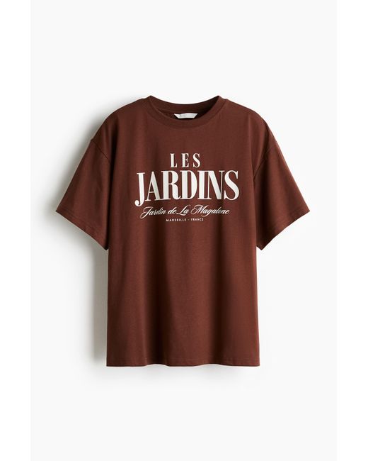 H&M Brown Oversized T-Shirt