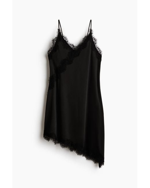 Robe Combinaison En Jersey Avec Dentelle H&M en coloris Black
