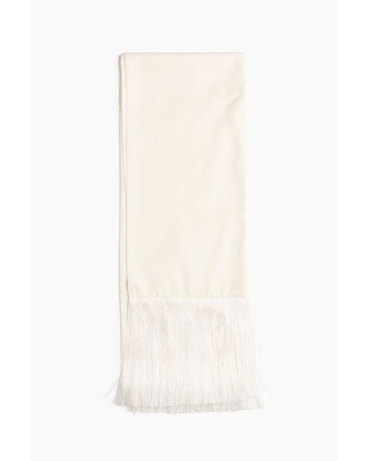 H&M White Schal mit Fransen