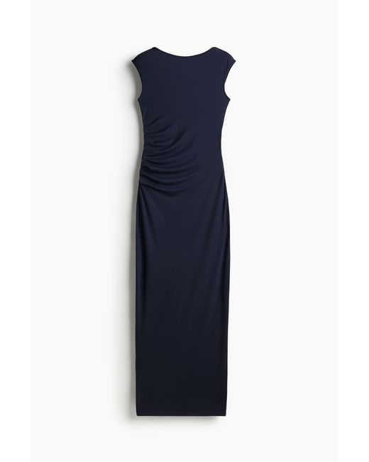 H&M Blue Drapiertes Bodycon-Kleid