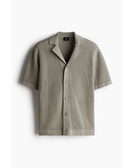 H&M Freizeithemd aus Strukturstrick in Regular Fit in Gray für Herren