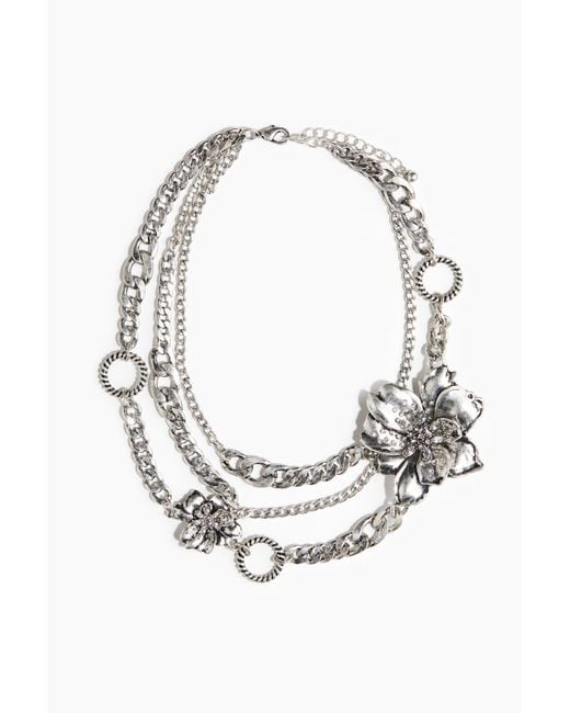 Collier chaîne à effet superposé H&M en coloris White