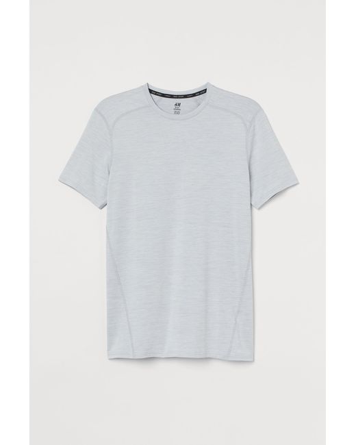 H M Synthetic Sports Top Muscle Fit In Grey Grey For Men Lyst