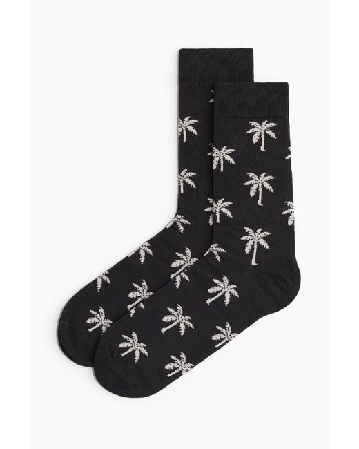 H&M Gemusterte Socken in Black für Herren