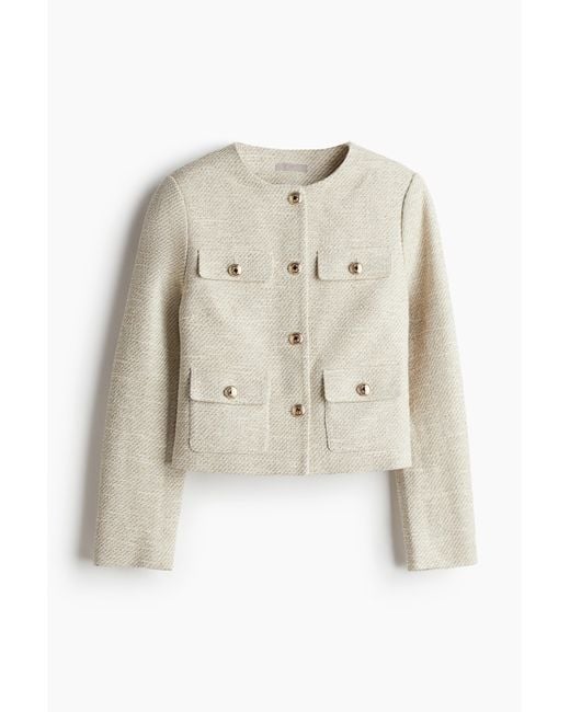 H&M Natural Blazer aus Strukturstoff