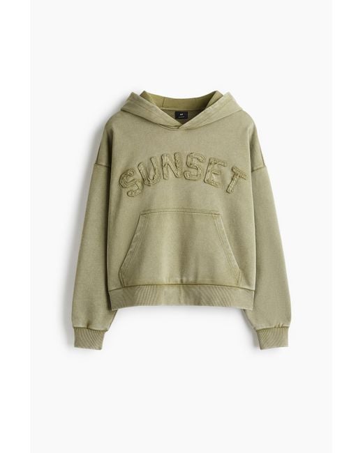 H&M Bedruckter Hoodie in Oversized Fit in Green für Herren