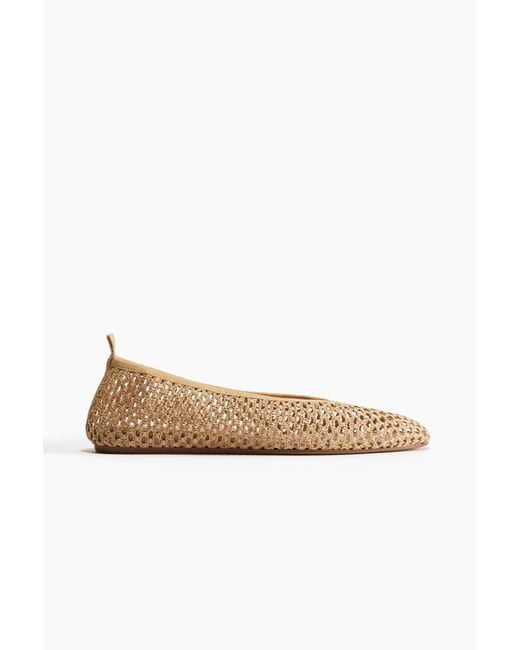 H&M White Geflochtene Ballerinas