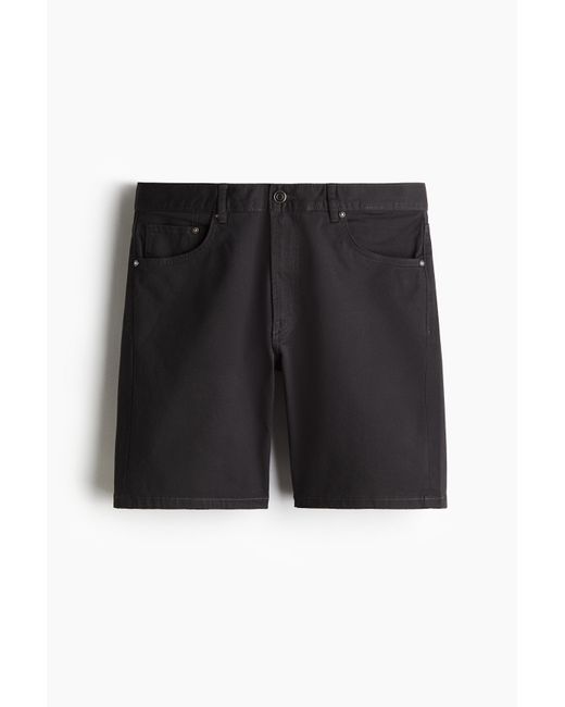 H&M 5-Pocket-Shorts aus Twill in Regular Fit in Black für Herren