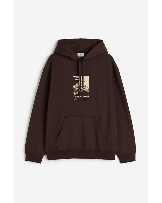 H&M Capuchonsweater Met Print in het Brown voor heren