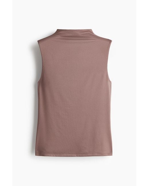 H&M Brown Turtleneck-Top aus Mikrofaser