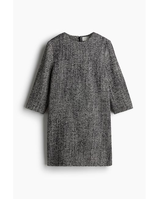H&M Gray Bouclé-Kleid in A-Linie
