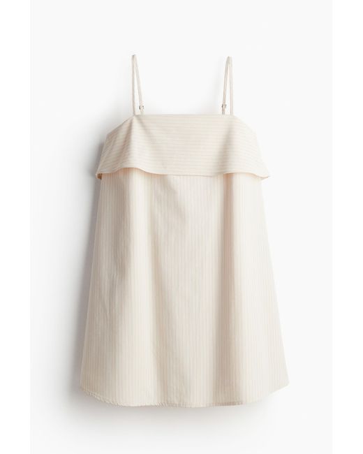 H&M White Popelinekleid in A-Linie