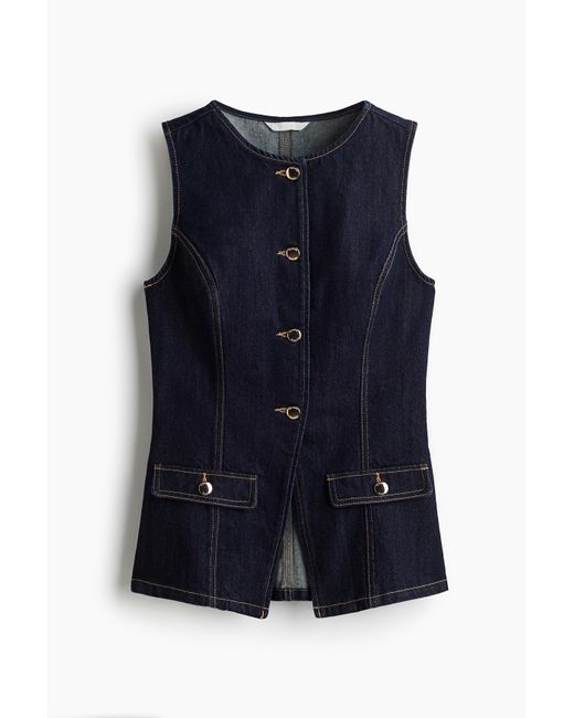 H&M Blue Taillierte Denimweste