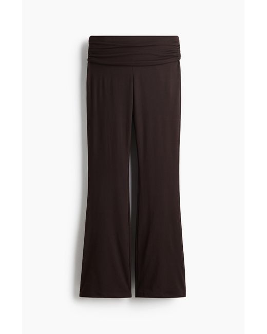 H&M Black Yogahose aus Mikrofaser mit Raffungen