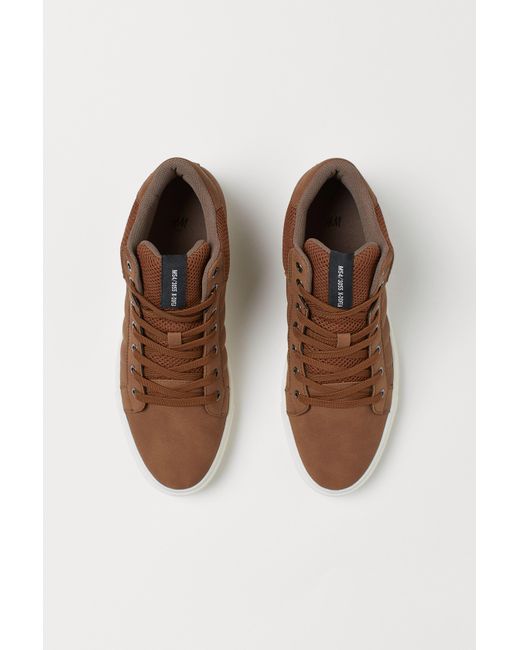 H&M Leather High Tops in Brown for Men | Lyst