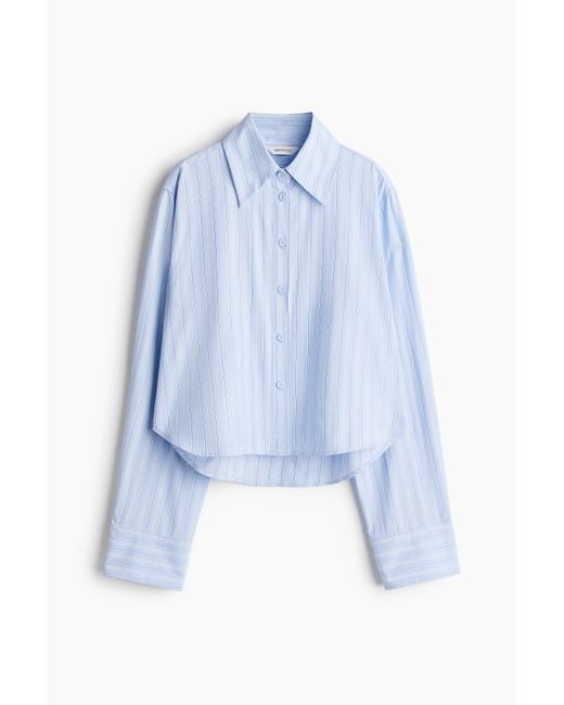 H&M Blue Kurze Bluse