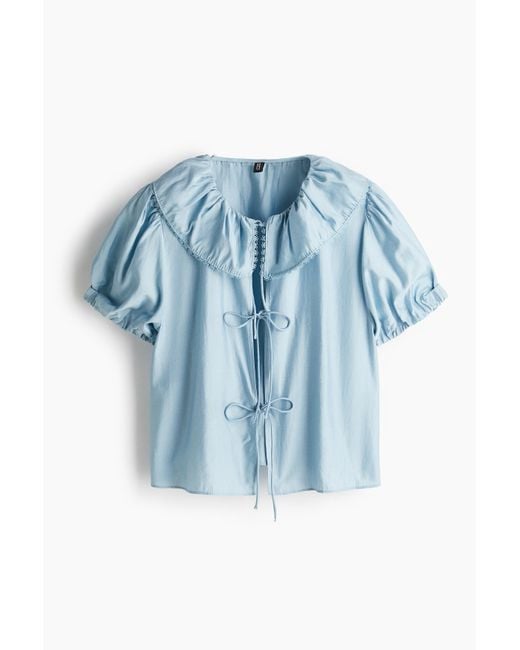 H&M Blue Bluse zum Binden