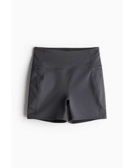 H&M Gray DryMove TM Sport-Hotpants mit Taschendetails