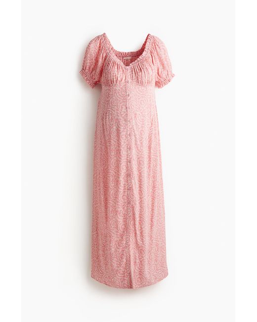 H&M Pink MAMA Off-Shoulder-Kleid