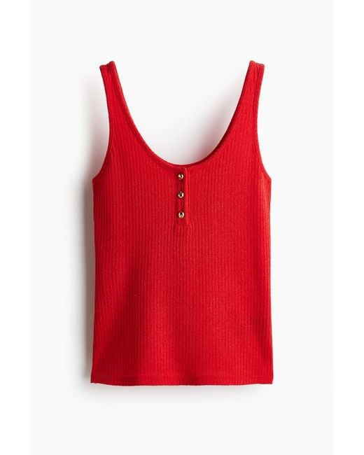 H&M Red Tanktop in Rippstrick