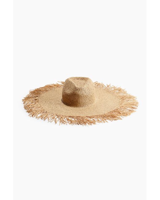 H&M Natural Strohhut mit Fransenkante